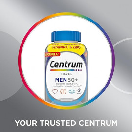 Centrum Silver Men's 50+ Multivitamínico con vitamina D3, vitaminas B, zinc para memoria y cognición, 200 tabletas