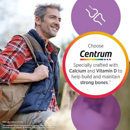 Centrum Silver Men's 50+ Multivitamínico con vitamina D3, vitaminas B, zinc para memoria y cognición, 200 tabletas