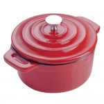 Olla  26cm Roja Con Tapa Hierro Fundido