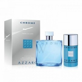 Azzaro Chrome(m)(d/f)2pc Set(3.4,2.7)3.4oz Edt Spray, 2.7oz Deo Stick