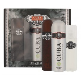 Cuba Black(m)3pc Set(3.4oz Edt Sray, 3.4oz After Shave, 6.7oz Body Spray)