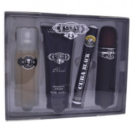 Cuba Black(m)4pc Set(3.4,1.17,3.3,6.7), 3.4oz &1.17oz Edt Sp, 3.3oz After Shave, 6.7oz Shower Gel