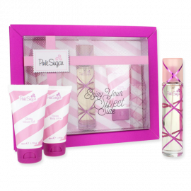 Set Aqualina Pink Sugar Women 3 Pc Set 3.4 Oz. Edt / 1.7 Oz. Sg / 1.7 Oz. Bl