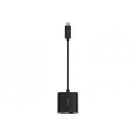 Belkin - Adaptador de carga y Ethernet - USB-C - Gigabit Ethernet x 1 + USB-C (solo alimentación) x 1