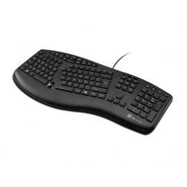 Klip Xtreme - Keyboard - Wired - Spanish - USB - Black - Ergonomic - Scroll