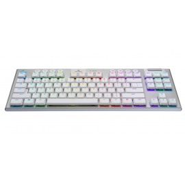 Logitech - Keyboard - Wireless - English - Bluetooth / LIGHTSPEED / USB - Ergonomic Design - Arctic white