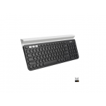 Logitech - Keyboard - Wireless - Spanish - 2.4 GHz / Bluetooth - Ergonomic Design - Black (keyboard) / Black and white