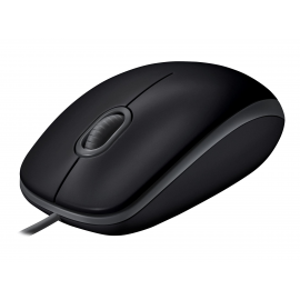 Logitech M110 Silent - Ratón - diestro y zurdo - óptico - 3 botones - cableado - USB - negro