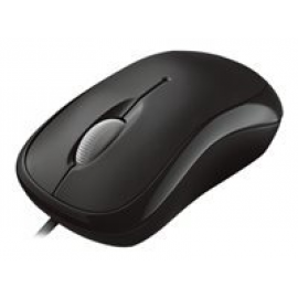 Microsoft Basic Optical Mouse - Ratón - diestro y zurdo - óptico - 3 botones - cableado - USB - negro