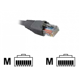 Nexxt - Cable de interconexión - RJ-45 (M) a RJ-45 (M) - 2.1 m - UTP - CAT 5e - moldeado, trenzado - gris