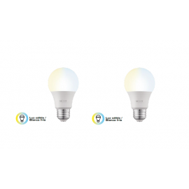 Nexxt Solutions Connectivity - Light Bulb - A19 CCT 110V 2PK - Conexion Wi-Fi - Bombillo de luz blanca regulable - Compatible con Amazon Alexa y Google Assistant - 800 Lumen - 9W (Equivalente a 60 W) - 110 V /220 V