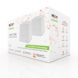 Nexxt Solutions Connectivity - Router - Wireless Mesh / Wireless - 802.11ac - Desktop - 2 nodes