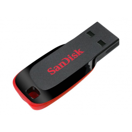 SanDisk Cruzer Blade - Unidad flash USB - 64 GB - USB 2.0 - negro, rojo