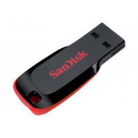 SanDisk Cruzer Blade - Unidad flash USB - 64 GB - USB 2.0 - negro, rojo